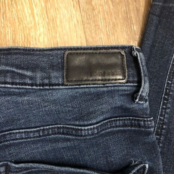 Express High Rise denim perfect dark wash Legging blue Jeans Jegging 2R - Picture 4 of 13